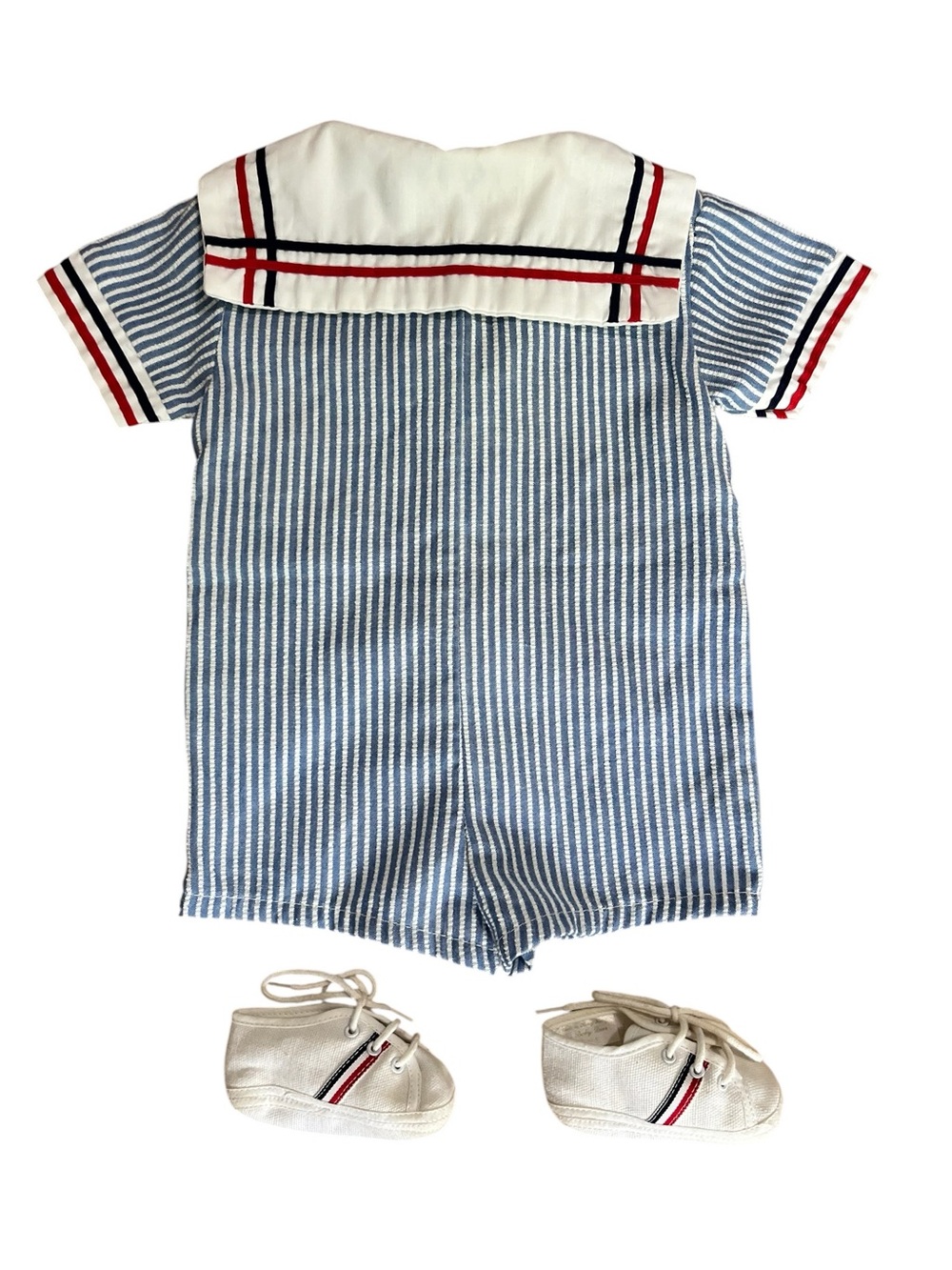 0 to 3 Little Goodies by Good Lad Sailor Zip Romper with Red Tie and Shoes - Picture 3 of 3
